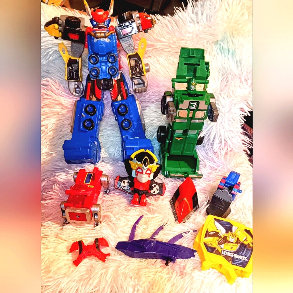 Transformers,Voltron & Power Rangers For Replacenent Parts Or Repair~9 Piece Lot